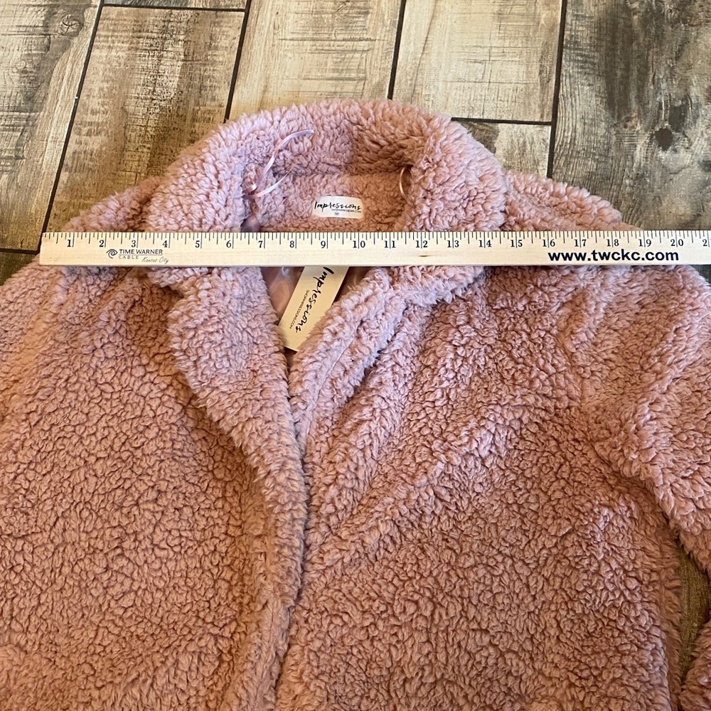 Impressions Pink Sherpa Puffer Coat 🆕 - Picture 3 of 16